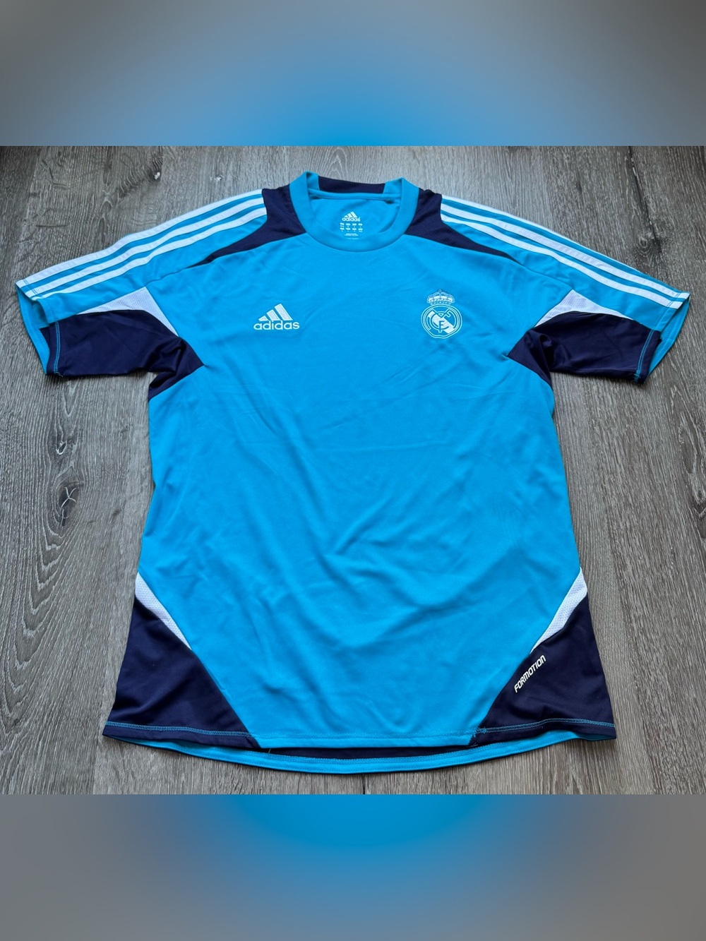 Adidas Real Madrid 2012-13 Formation Training Jersey Blue Soccer Shirt Men’s M
